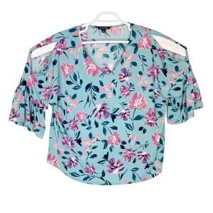 Roz & Alli Polyester Spandex 3/4 Bell Sleeves Shirt Womens 2X